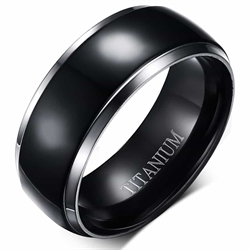 Zwart titanium herenring "Titan"