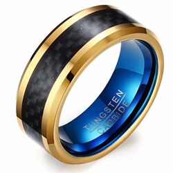 Fiber wolfraam ring "Blue"