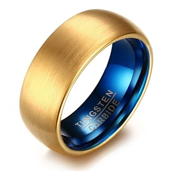 Goud/Blauw wolfraam ring