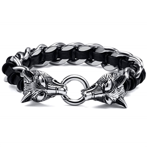 hoofd armband staal wolf