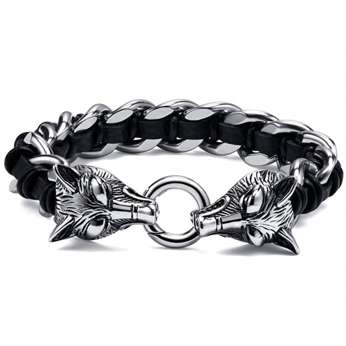 hoofd armband staal wolf