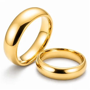 Glanzende vergulde ring van roestvrij staal.