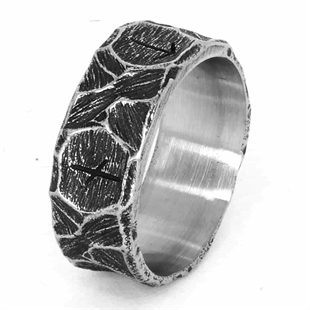 Oude Viking / Roestvrij stalen ring 