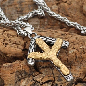 Rune viking hanger en ketting in staal.